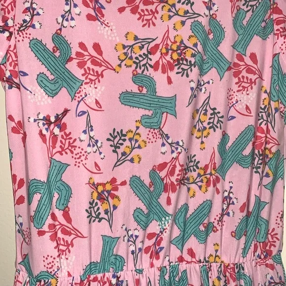 Dot Dot Smile Dress, Pink with cactus & floral design, Size 8/10 - Picture 3 of 5